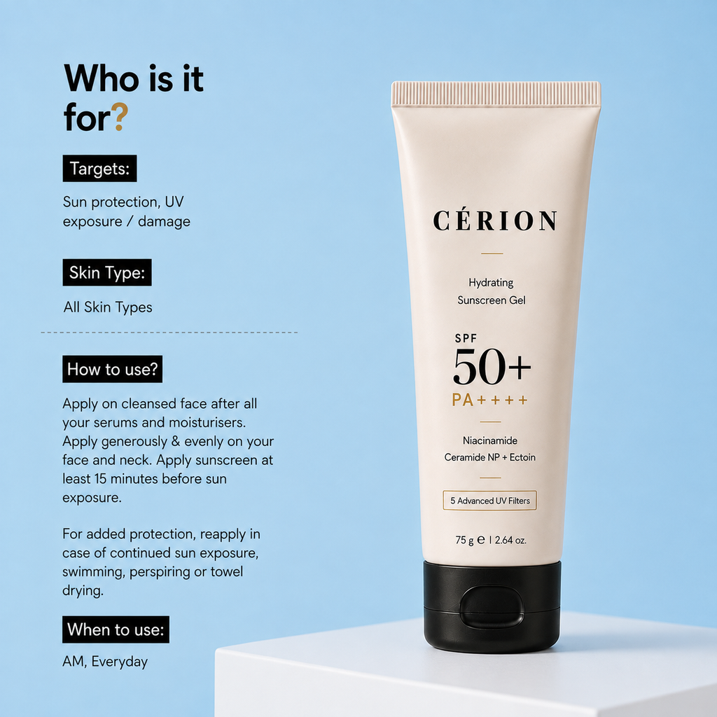 Hydrating Sunscreen Gel SPF 50  Niacinamide, Ceramide NP + Ectoin